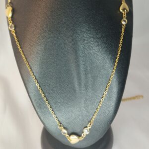 Colar Folheado a Ouro Coração c/ Zircônia