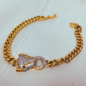 Pulseira folheada a ouro com brilho e leveza