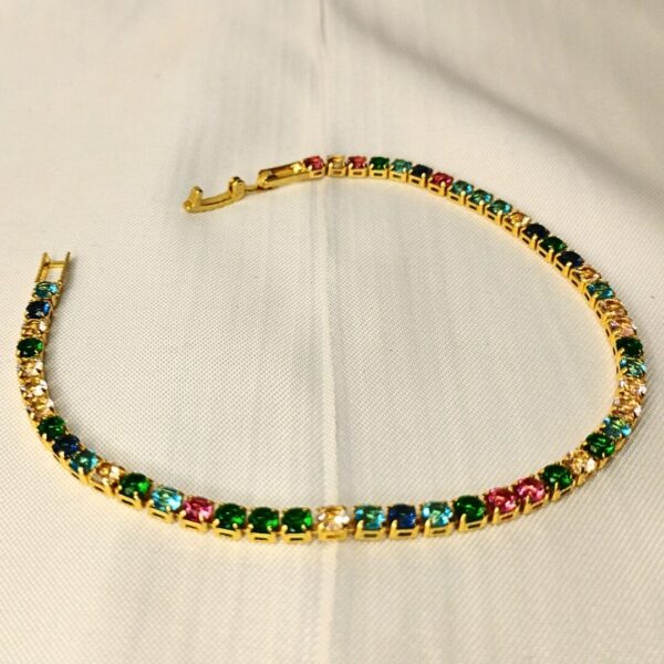 Pulseira Folheada a Ouro Riviera Colorida
