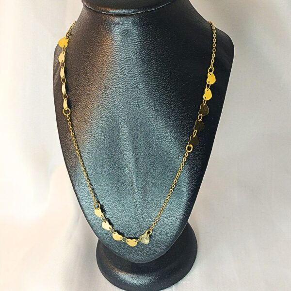 Colar Folheado a Ouro Corações 60cm