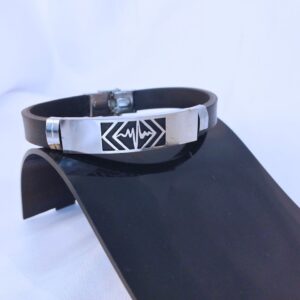 Pulseira de Silicone com Aço Inox unissex