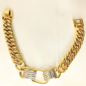 Pulseira Folheada a Ouro Cravejada Zircônias