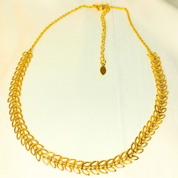 Colar Folheado a Ouro com Folhas - Imagem 2