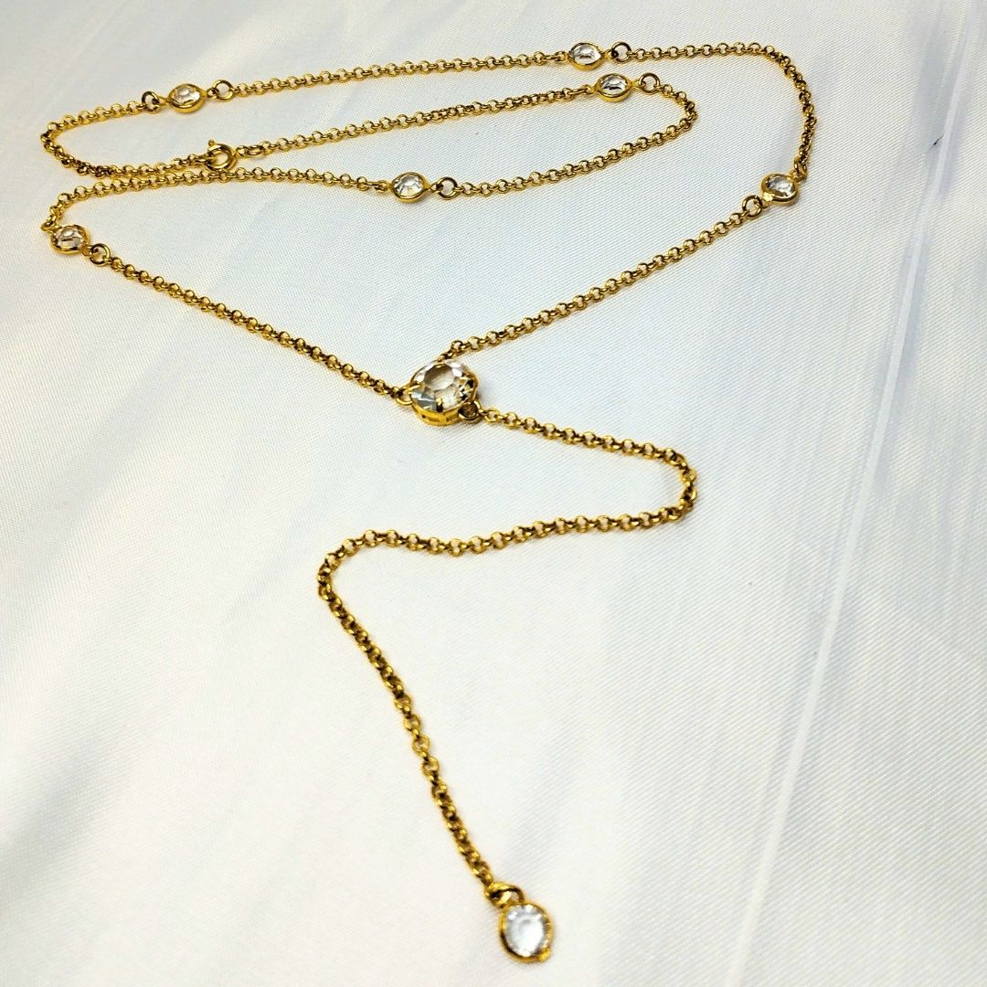 Colar Folheado a Ouro Gravata com Zicônias - Imagem 5