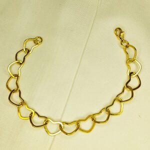 Pulseira Folheada a Ouro Corações