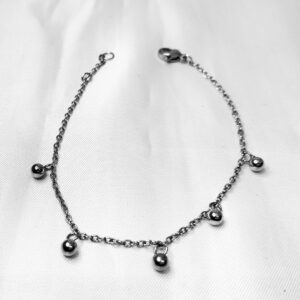 Pulseira de Aço Inox Bolinhas "P"
