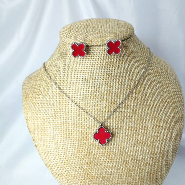 Conjunto de Aço Trevo Vermelho - Imagem 4