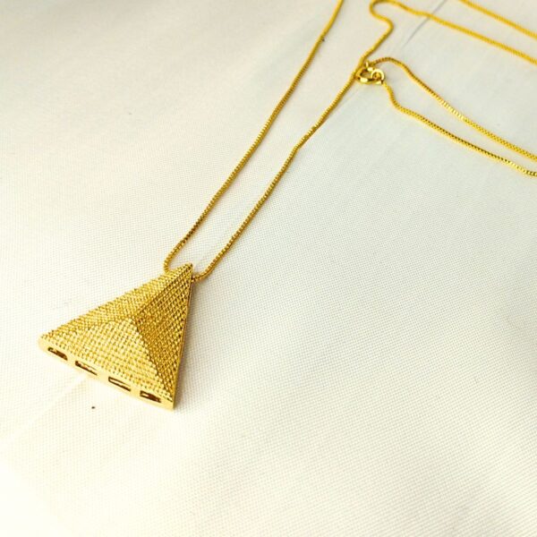 Colar Folheado a Ouro Piramide - Imagem 6
