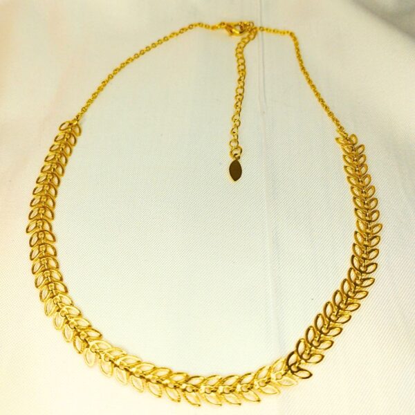 Colar Folheado a Ouro com Folhas - Imagem 3